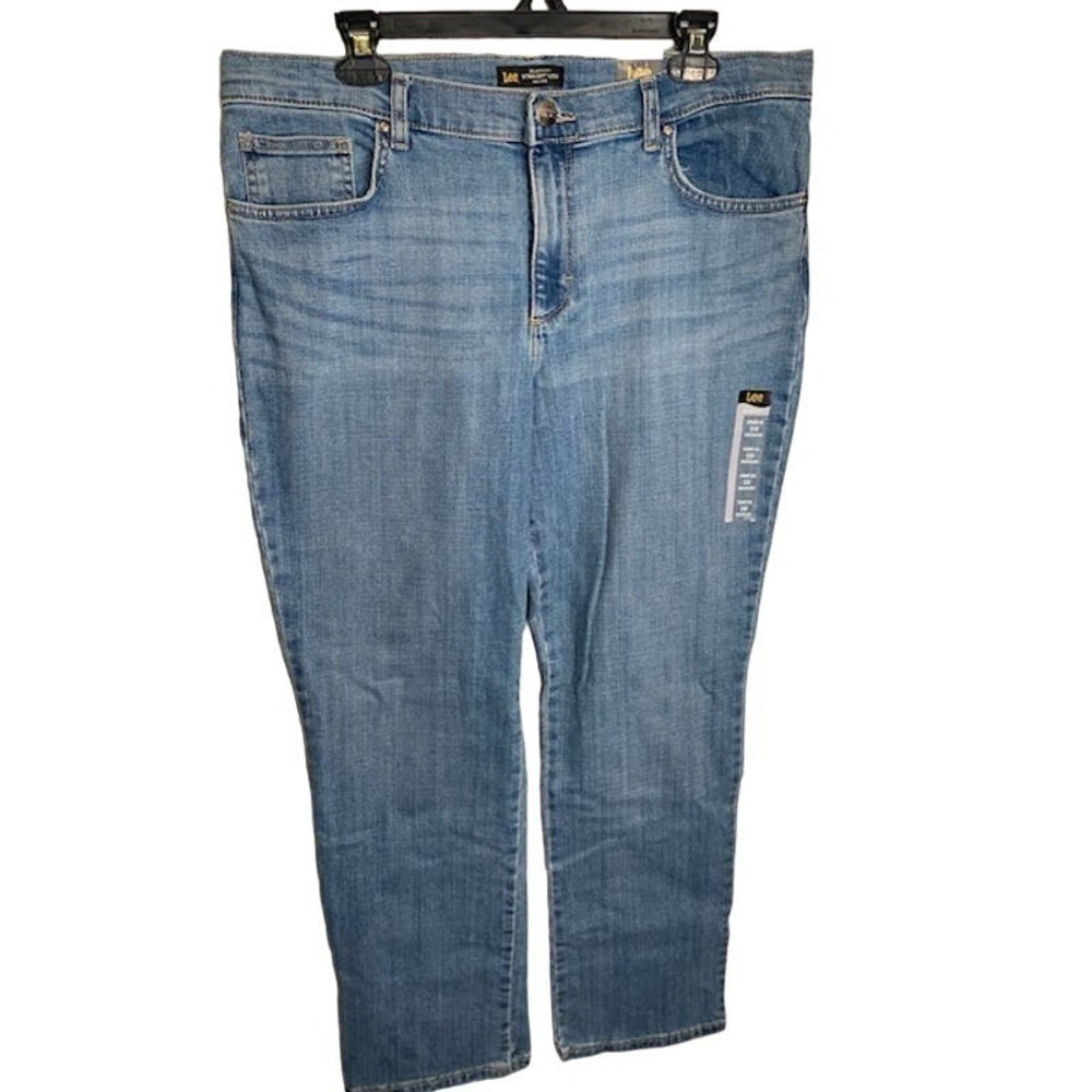 Lee Relaxed Straight Leg Stonewashed Mid Rise Women's Jeans Sz 16